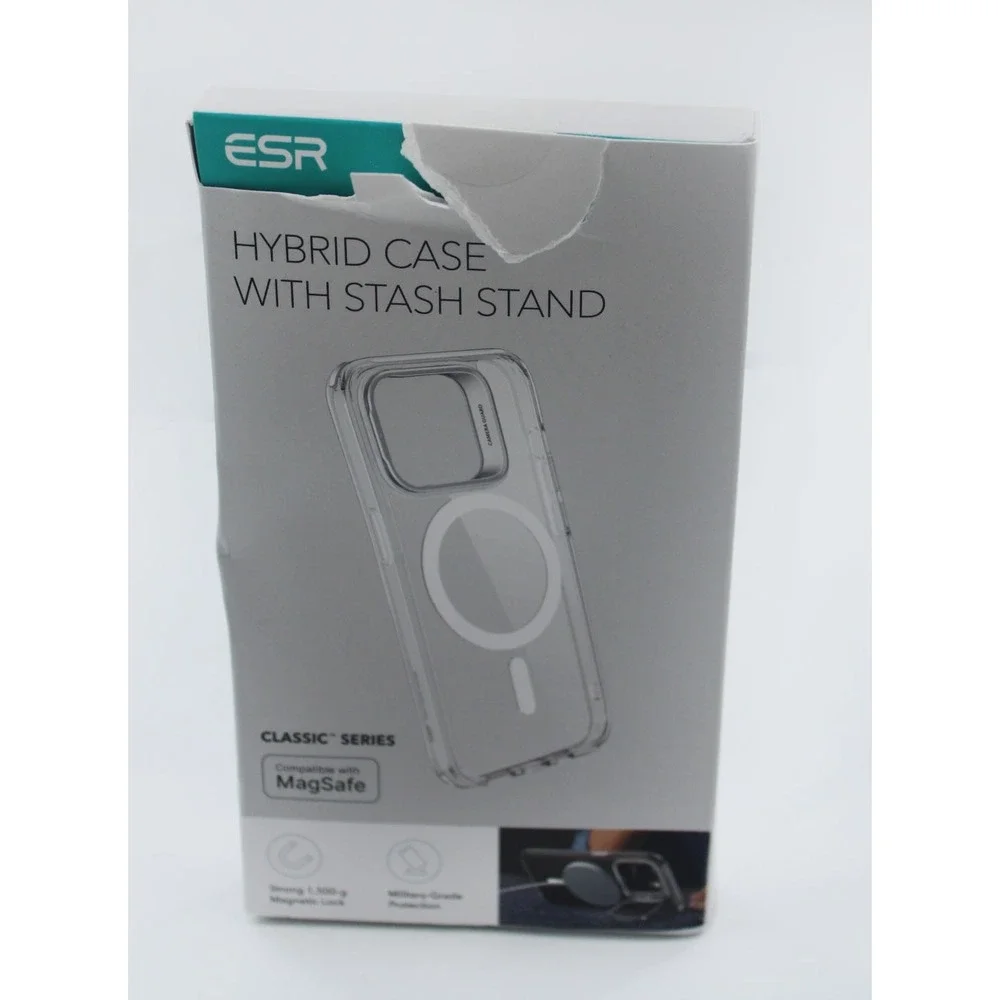 ESR iPhone 14 Pro Max Case HaloLock MagSafe Stash Stand Clear Purple Classic